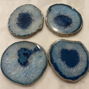 Blue Agate Coasters Set